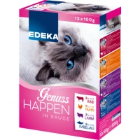 Edeka Genuss Happen Mix kaķu barība paciņās mix 12x100g | Multum