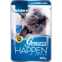Edeka Genuss Happen  barība kaķiem ar mencu 100g | Multum