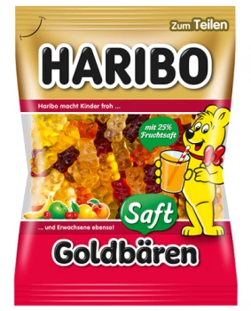 Haribo Saft-Goldbaren želejas konfektes 175g | Multum