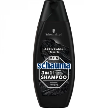 Schwarzkopf Shauma 3in1 šampūns ar aktīvo ogli un mālu vīriešiem 350ml | Multum