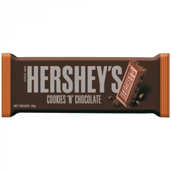 Hershey's Cookies'n'Chocolate šokolāde ar cepumu gabaliņiem 40g | Multum