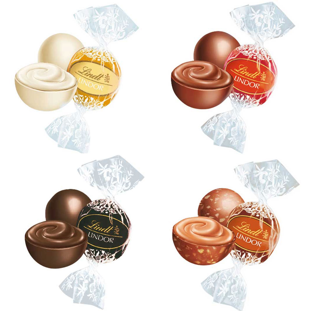 LINDT šokolādes konfekšu izslase ar pildījumu 137g | Multum