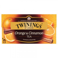 Twinings melnā tēja ar apelsīnu un kanēļa garšu 25 paciņas | Multum