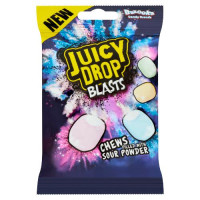 Juicy Drop Blasts skābas košļājamas konfektes ar skābu pulveri 45g | Multum