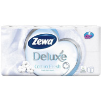 Zewa Deluxe Cotton Fresh 3 kārtu tualetes papīrs 8 ruļļi | Multum