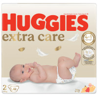 Huggies Extra Care autiņbiksītes jaundzimušajiem 2# 3-6kg 82gab | Multum