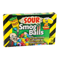 Toxic Waste Smog Balls konfektes ar skābu košļājamās gumijas pildījumu 100g | Multum