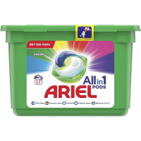Ariel Color 3in1 veļas kapsulas krāsainai veļai 17gab | Multum