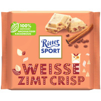 Ritter Sport baltā šokolāde ar kanēļa garšas kraukšķiem 100g | Multum