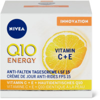 Nivea Q10 Energy pretgrumbu dienas krēms ar SPF15, vitamīnu C+E 50ml | Multum