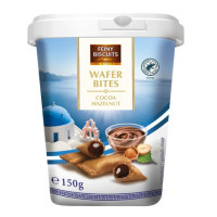 Feiny Biscuits vafeļu cepumiņi ar šokolādes, lazdu riekstu krēma pildījumu 150g | Multum
