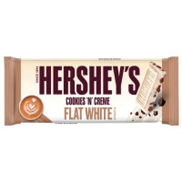 Hershey's Flat White baltā šokolāde ar cepumu gabaliņiem un kafijas dzēriena garšu 90g | Multum