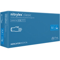 Mercator nitrylex® nitrila cimdi bez pūdera, zili, M izmērs 100gab | Multum