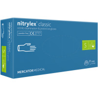 Mercator nitrylex® nitrila cimdi bez pūdera, zili, S izmērs 100gab | Multum