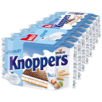 Knoppers vafeles piena šokolādes pārklājumā ar lazdu riekstu gabaliņiem un jogurta krēma pildījumu 8gab 200g | Multum