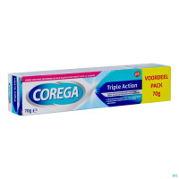 Corega trīskāršas darbības krēms - līme zobu protēzēm 70g | Multum