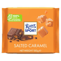 Ritter Sport piena šokolāde ar sāļās karameles gabaliņiem 100g | Multum