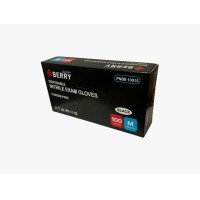 BERRY Nitrila cimdi, bez pūdera N100, M, melni 100gb | Multum