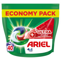 ARIEL Ultra+ 4in1 veļas mazgāšanas kapsulas ar papildus traipu tīrīšanas funkciju 40gab | Multum