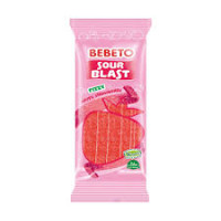 BEBETO Sour Blast Fizzy Strawberry želejas konfektes 180g | Multum