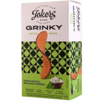 JOKERS GRINKY grauzdiņi ar skābā krējuma un diļļu garšu 90 g | Multum