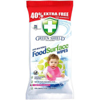 Green Shield Food surface anibakteriālās virsmu tīrīšanas salvetes x70 | Multum