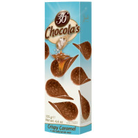 Chocolas Crispy karameļu un jūras sāls šokolādes čipsi 125g | Multum