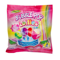 Woogie Bubblepop Lollies konfektes uz kociņa  x8 144g | Multum