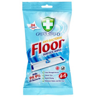 GREEN SHIELD antibakteriālas mitrās salvetes grīdas tīrīšanai 24gab | Multum