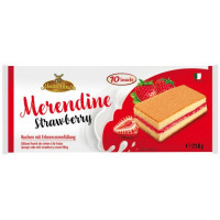 Meister Moulin Merendine Strawberry biskvīta kūciņas ar zemeņu krēmu 250g | Multum