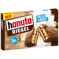 Hanuta Riegel Milch & Nuss šokolādes batoniņi  5x34,5g | Multum