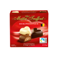 Maitre Truffout beļģu šokolādes pralinē tumšās, baltās un piena šokolādes sirdis 45g | Multum