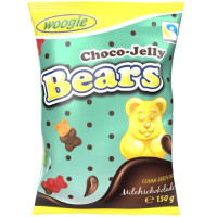 Woogie Bears želejas konfektes ar piena šokolādi 150g | Multum