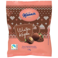 Manner Winter Kugeln piena šokolādes bumbiņas ar lazdu riekstu un kakao garšu 120g | Multum