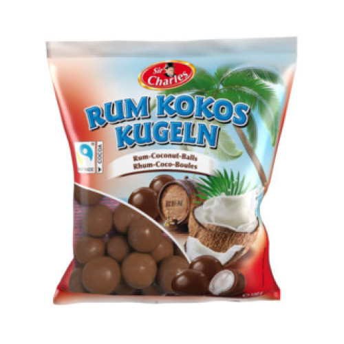 Sir Charles šokolādes konfektes ar ruma (0,75% vol.), kokosriekstu garšas pildījumu 100g | Multum