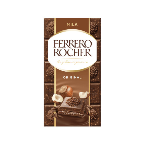 Ferrero Rocher Original šokolāde ar lazdu riekstiem 90g | Multum