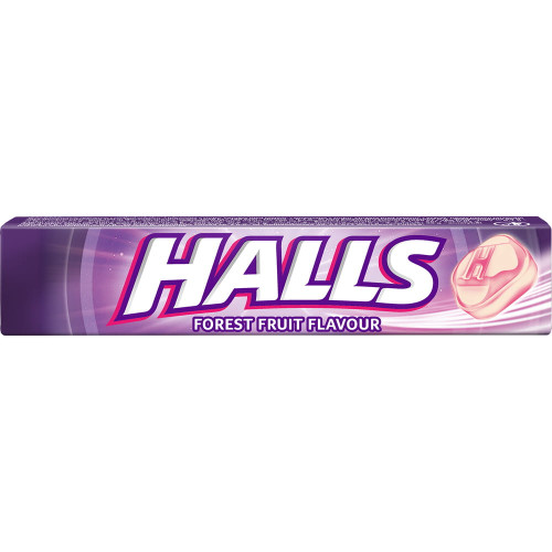 Halls Forest Fruit Flavour sūkājamās konfektes ar meža ogu garšu 33.5g | Multum