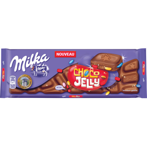 Milka Choco Jelly alpu piena šokolāde ar šokolādes un želejas dražejām 250g | Multum