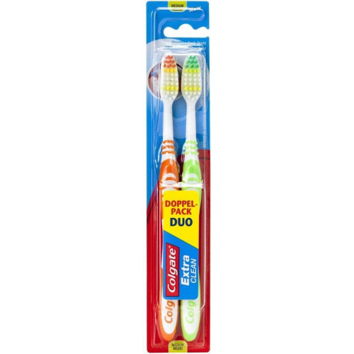 Colgate Extra Clean Medium zobu birstes x2 (vidēji cieta) | Multum