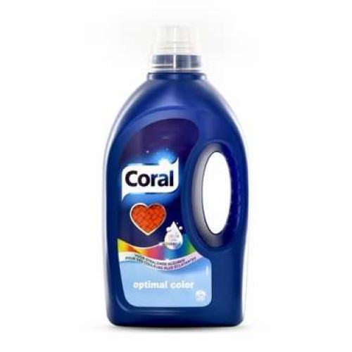 Coral Optimal Color šķidrais veļas mazgāšanas līdzeklis krāsainai veļai 1.25L | Multum