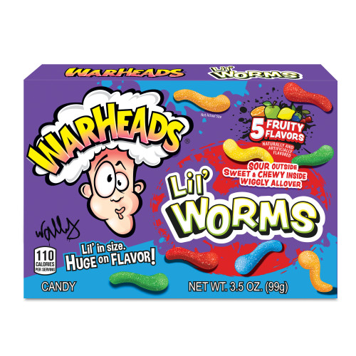 Warheads Lil Worms želejas konfektes 99g | Multum