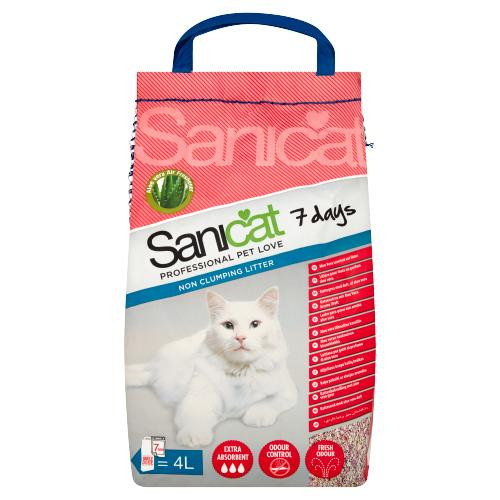 Sanicat 7 days necementējošas smiltis kaķiem 4L | Multum