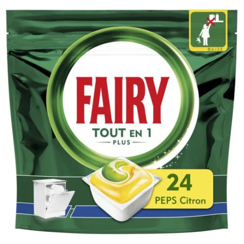 Fairy All in One kapsulas ar citronu aromātu trauku mazgāšanas masīnai 24x | Multum