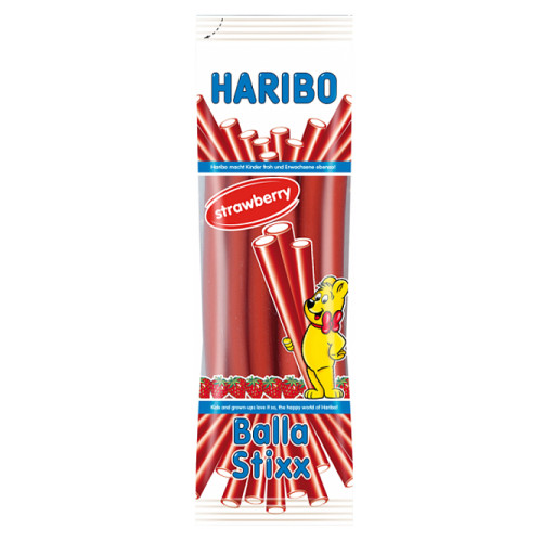 Haribo Balla Stixx Strawberry želejas konfektes ar zemeņu garšu 200g | Multum