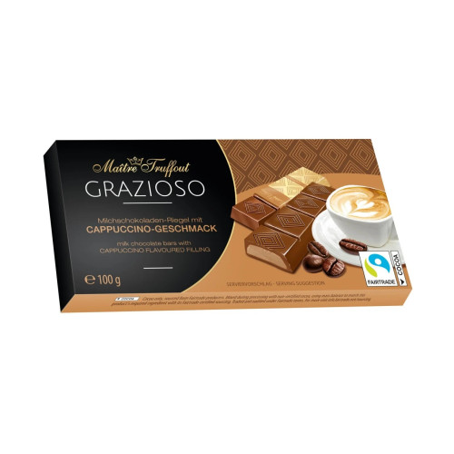 Maitre Truffout Grazioso piena šokolāde ar kapučīno krēma pildījumu 100g | Multum