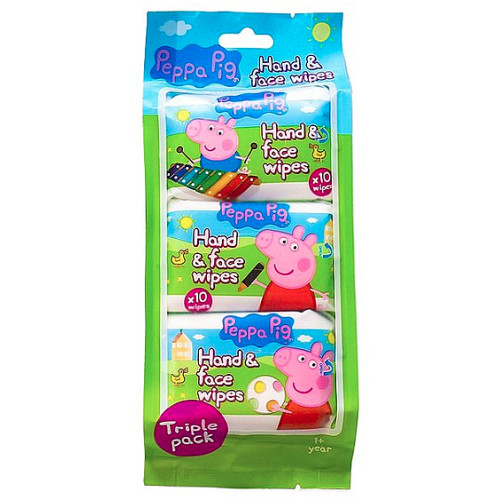 Peppa Pig roku un sejas mitrās salvetes 3x10 gab. | Multum