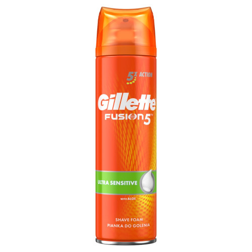 Gillette Fusion 5 Ultra sensitive with Aloe - Skūšanās Putas 250ml | Multum