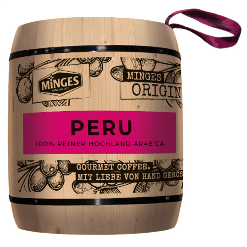 Minges Peru kafijas pupiņas dekoratīvā mucā 250g | Multum