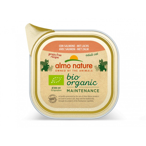 Almo Nature Bio Organic slapjā barība ar lasi kaķiem 85g | Multum