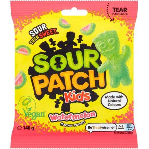 Sour Patch Kids Watermelon želejas konfektes ar arbūzu garšu 140g | Multum